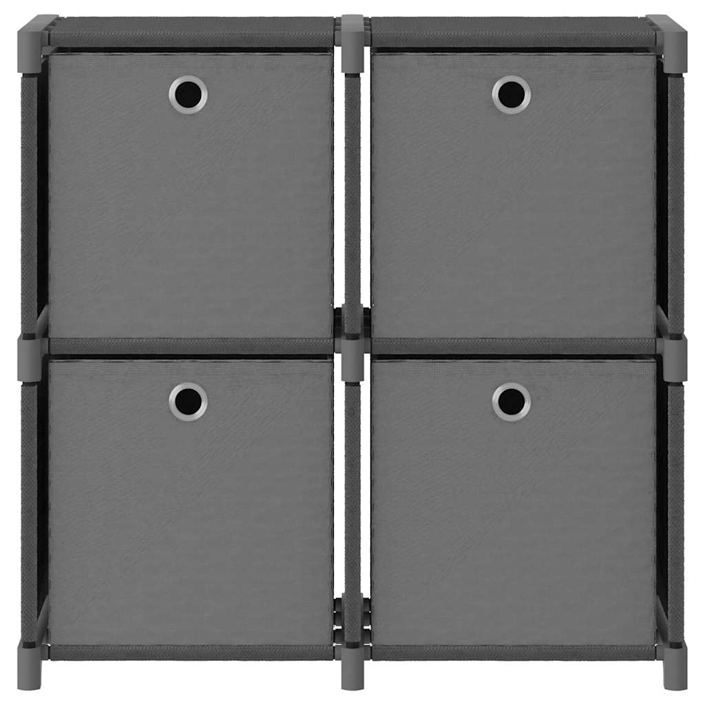 322601 vidaXL 4-Cube Display Shelf with Boxes Grey 69x30x72,5 cm Fabric