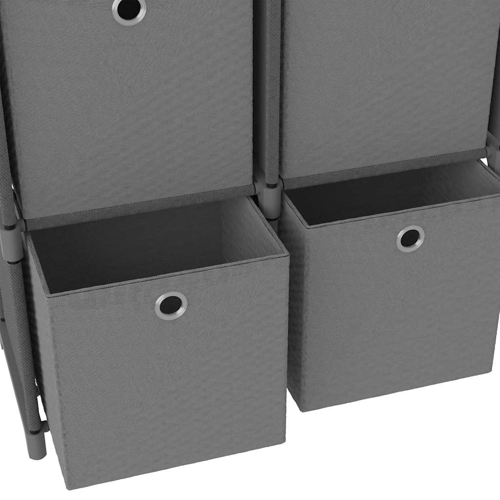 322601 vidaXL 4-Cube Display Shelf with Boxes Grey 69x30x72,5 cm Fabric