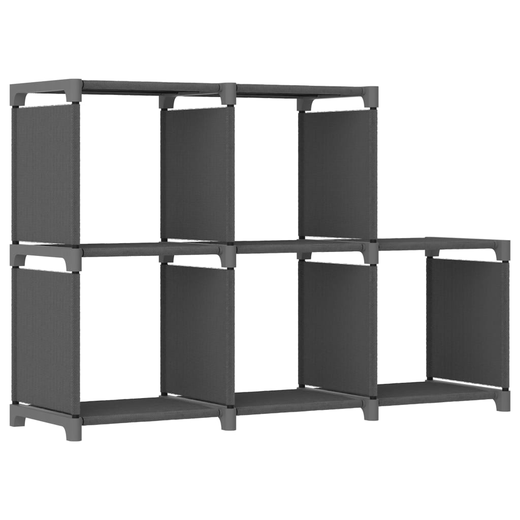 322604 vidaXL 5-Cube Display Shelf Grey 103x30x72,5 cm Fabric