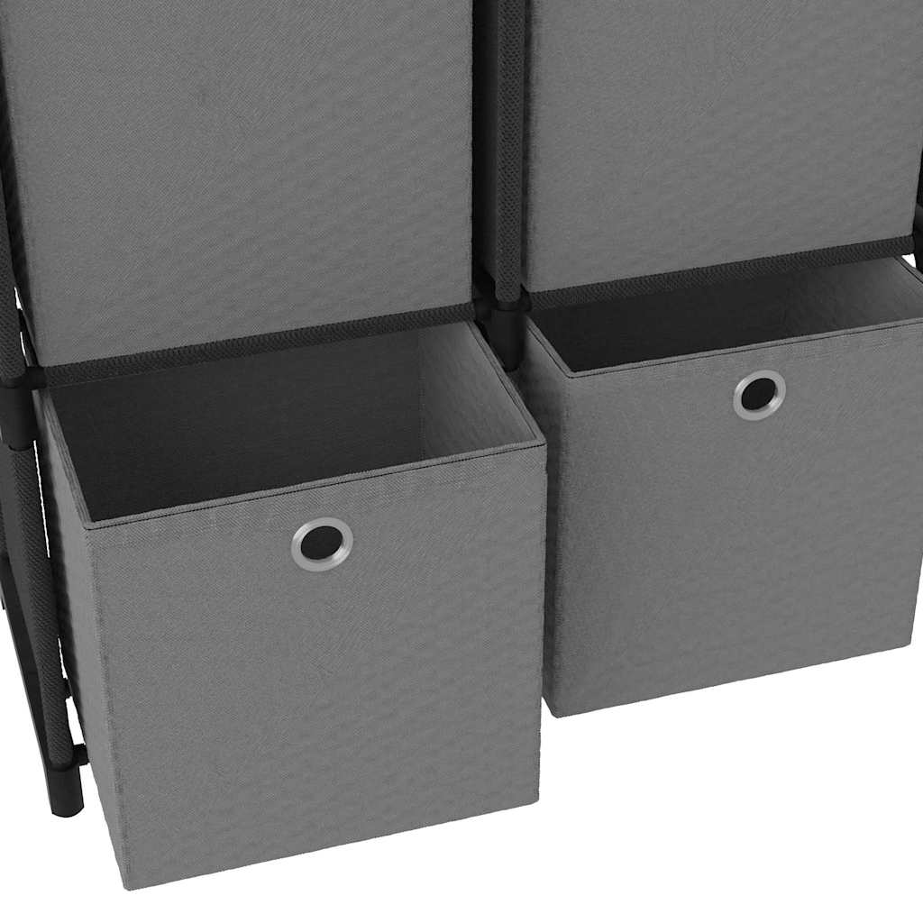 322607 vidaXL 6-Cube Display Shelf with Boxes Black 103x30x72,5 cm Fabric