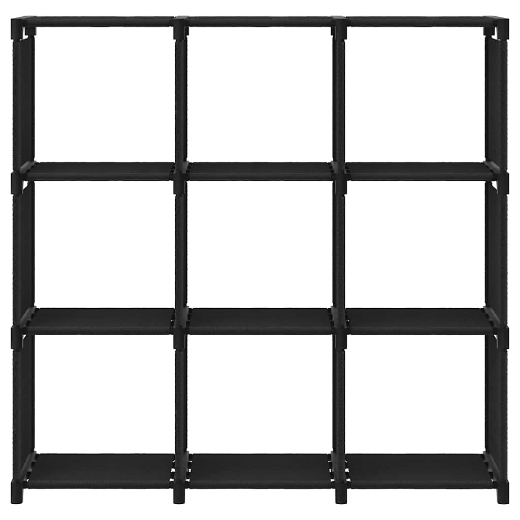322610 vidaXL 9-Cube Display Shelf Black 103x30x107,5 cm Fabric