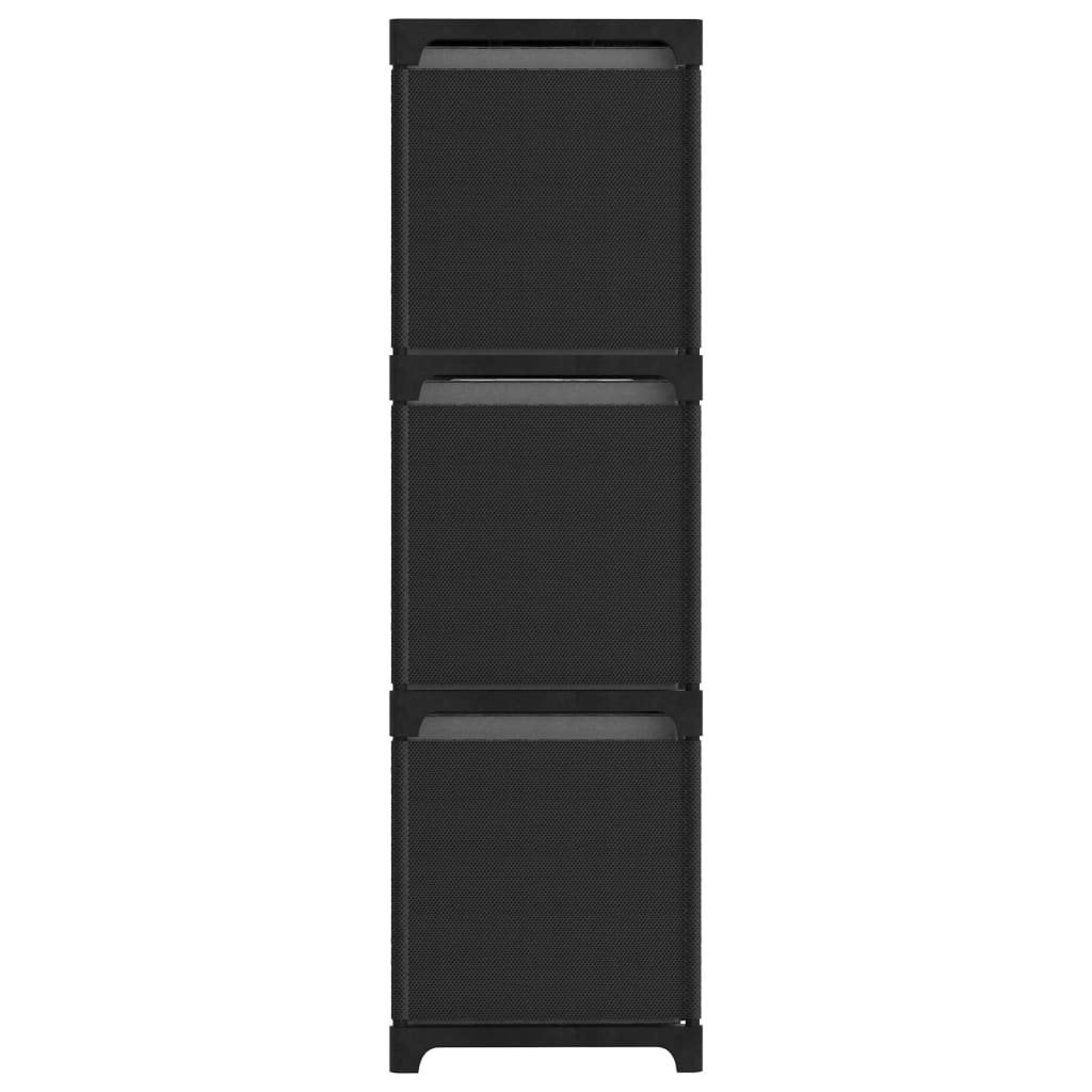 322611 vidaXL 9-Cube Display Shelf with Boxes Black 103x30x107,5 cm Fabric