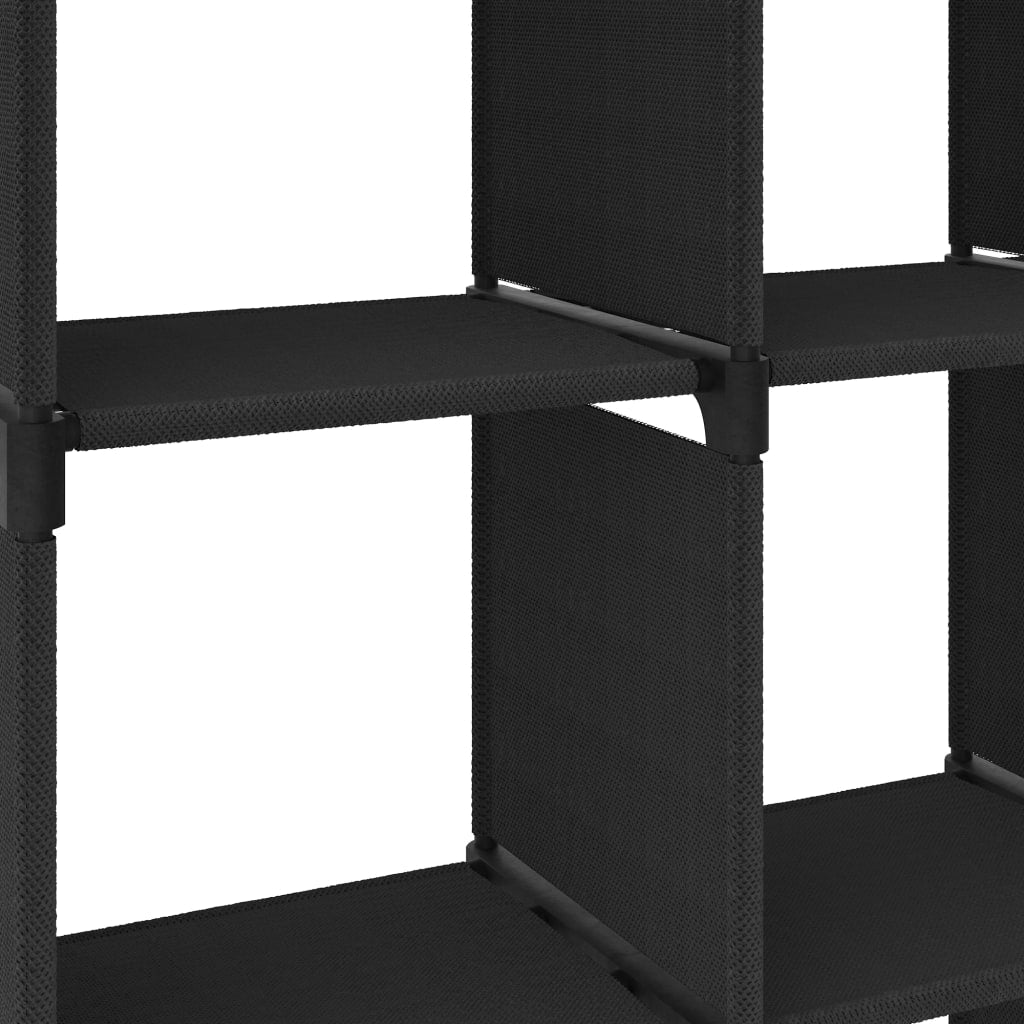 322614 vidaXL 12-Cube Display Shelf Black 103x30x141 cm Fabric