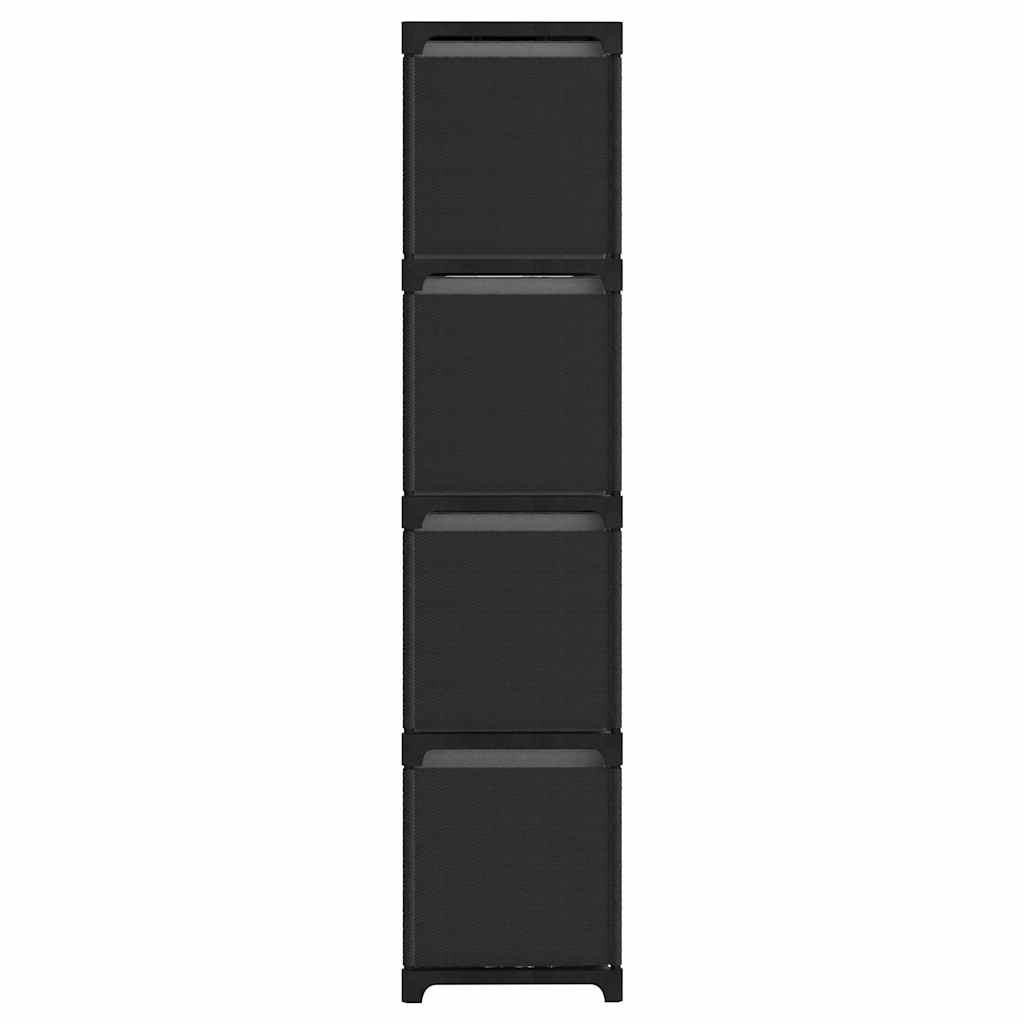 322615 vidaXL 12-Cube Display Shelf with Boxes Black 103x30x141 cm Fabric