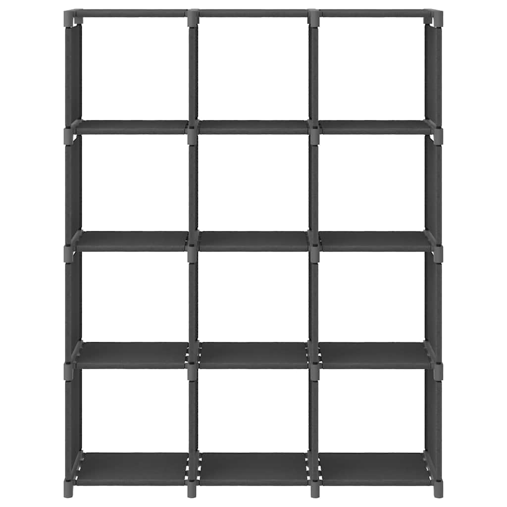 322616 vidaXL 12-Cube Display Shelf Grey 103x30x141 cm Fabric