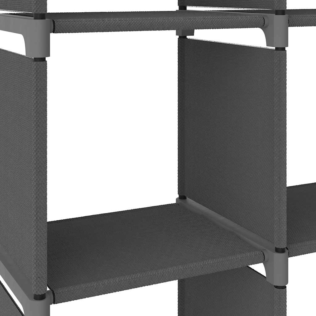 322616 vidaXL 12-Cube Display Shelf Grey 103x30x141 cm Fabric