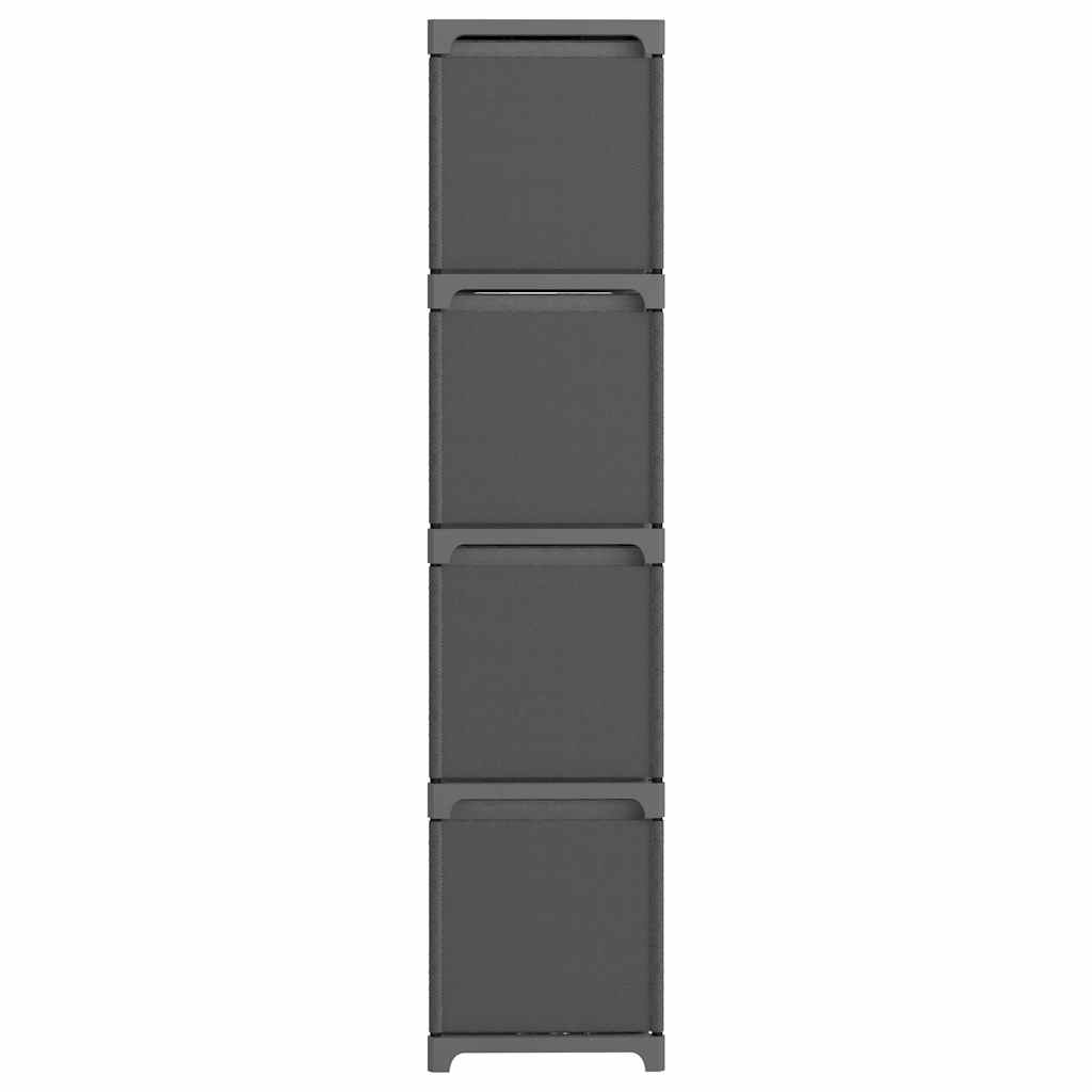 322617 vidaXL 12-Cube Display Shelf with Boxes Grey 103x30x141 cm Fabric