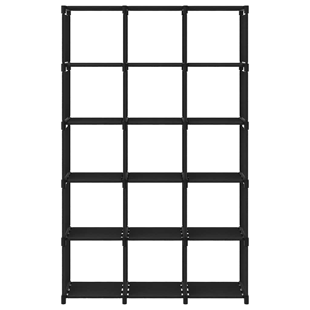 322618 vidaXL 15-Cube Display Shelf Black 103x30x175,5 cm Fabric