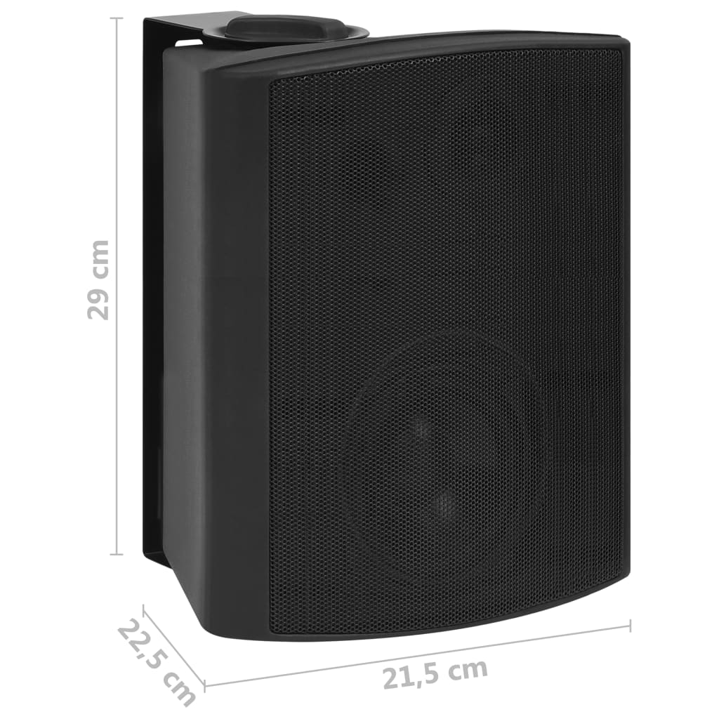 vidaXL Wall-mounted Stereo Speakers 2 pcs Black Indoor Outdoor 120 W