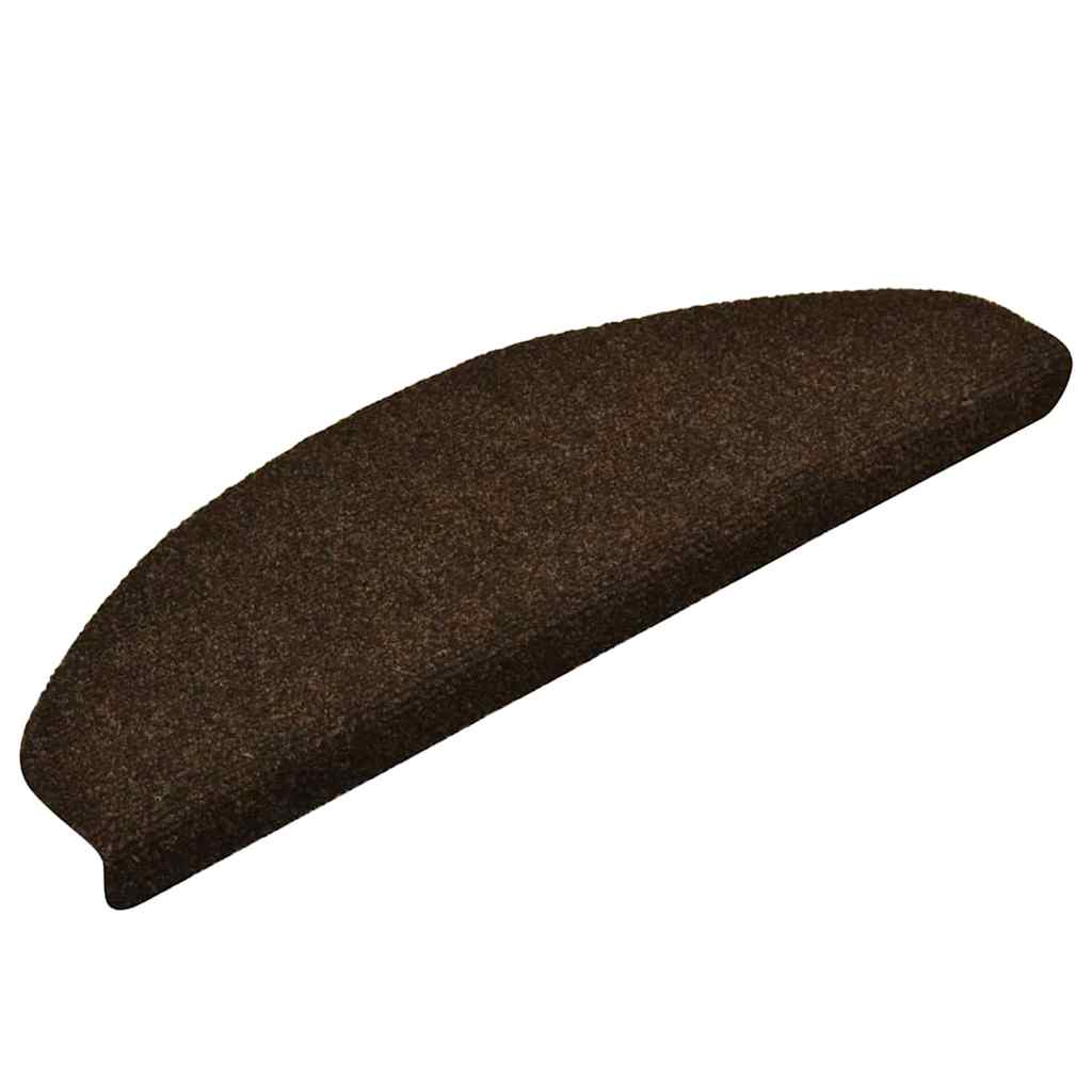 Stair Mats Self-adhesive 15 pcs 65x21x4 cm Brown Half Round
