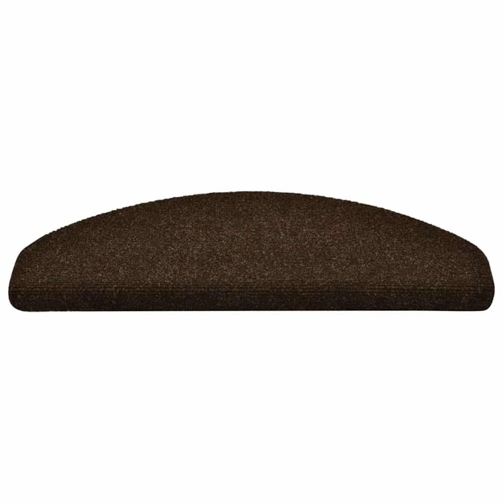 Stair Mats Self-adhesive 15 pcs 65x21x4 cm Brown Half Round