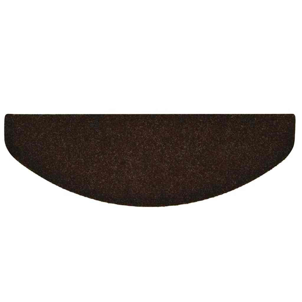 Stair Mats Self-adhesive 15 pcs 65x21x4 cm Brown Half Round