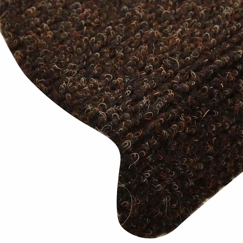 Stair Mats Self-adhesive 15 pcs 65x21x4 cm Brown Half Round