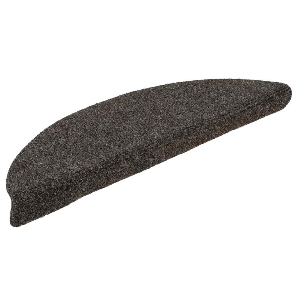 Stair Mats Self-adhesive 15 pcs 56x17x3cm Anthracite Half Round