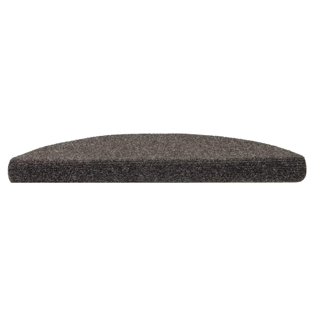 Stair Mats Self-adhesive 15 pcs 56x17x3cm Anthracite Half Round