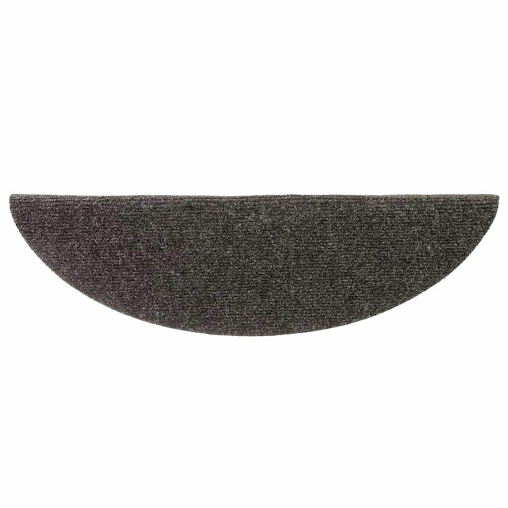 Stair Mats Self-adhesive 15 pcs 56x17x3cm Anthracite Half Round