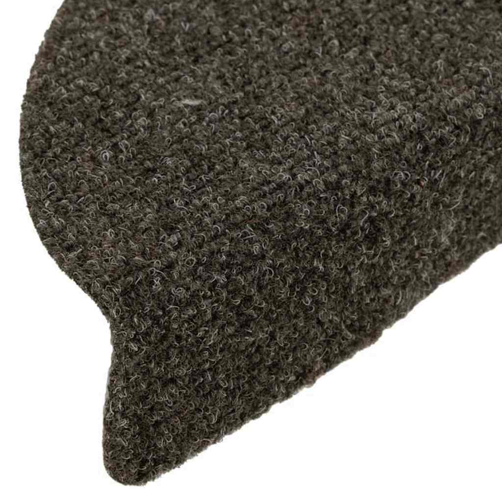Stair Mats Self-adhesive 15 pcs 56x17x3cm Anthracite Half Round