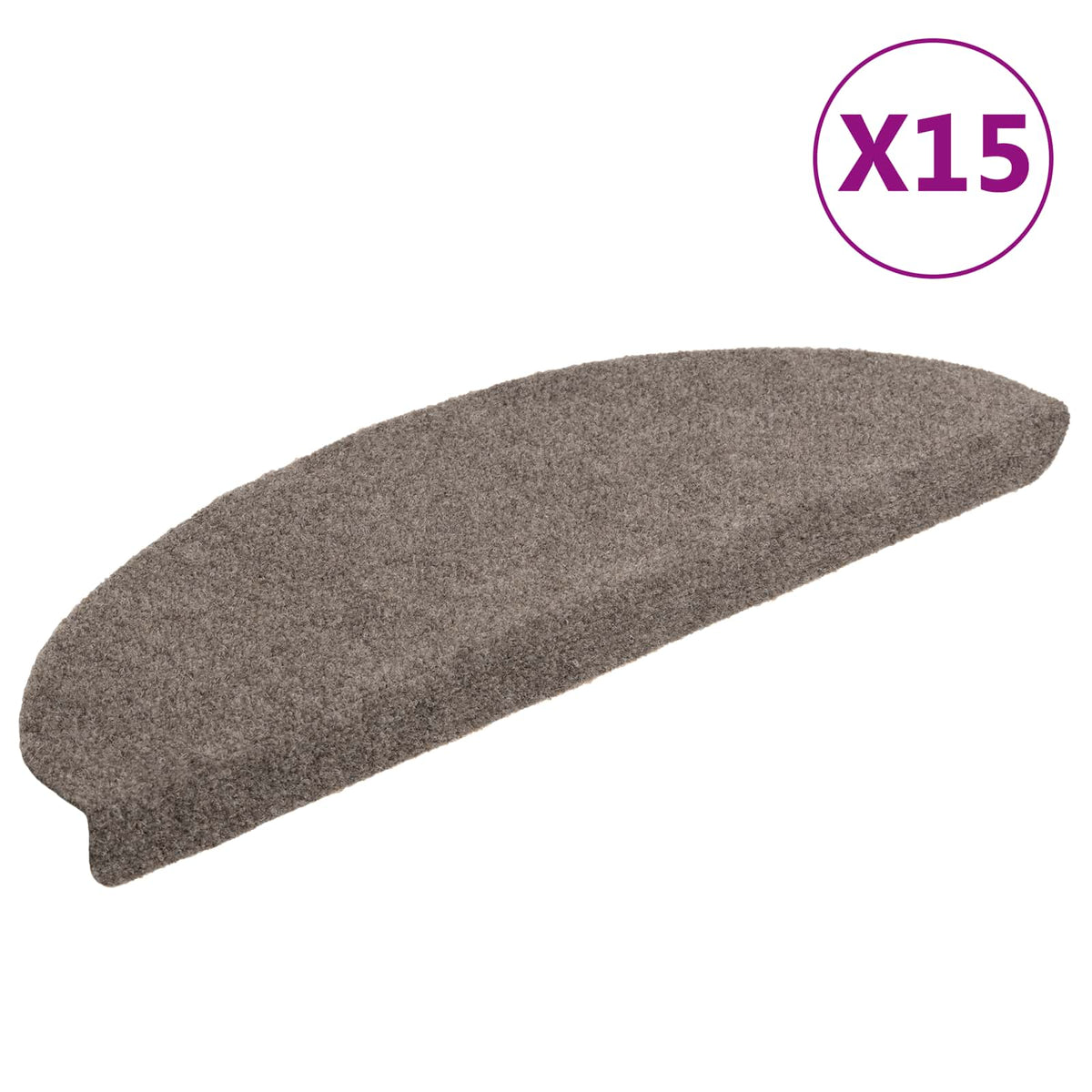 Stair Mats Self-adhesive 15 pcs 65x21x4 cm Beige Half Round