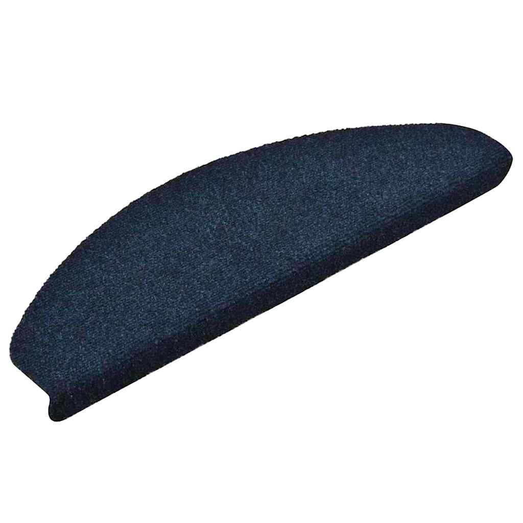Stair Mats Self-adhesive 15 pcs 65x21x4cm Navy Half Round Large