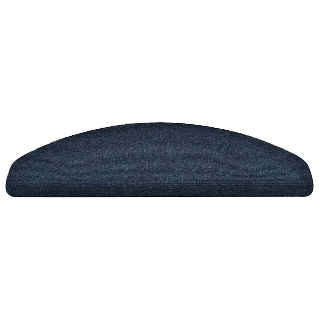 Stair Mats Self-adhesive 15 pcs 65x21x4 cm Navy Half Round Large