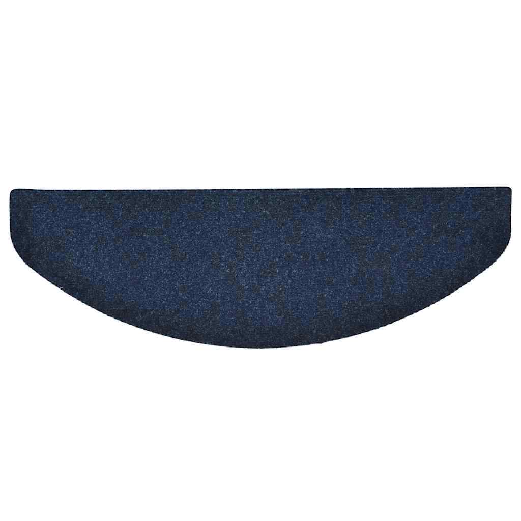 Stair Mats Self-adhesive 15 pcs 65x21x4 cm Navy Half Round Large