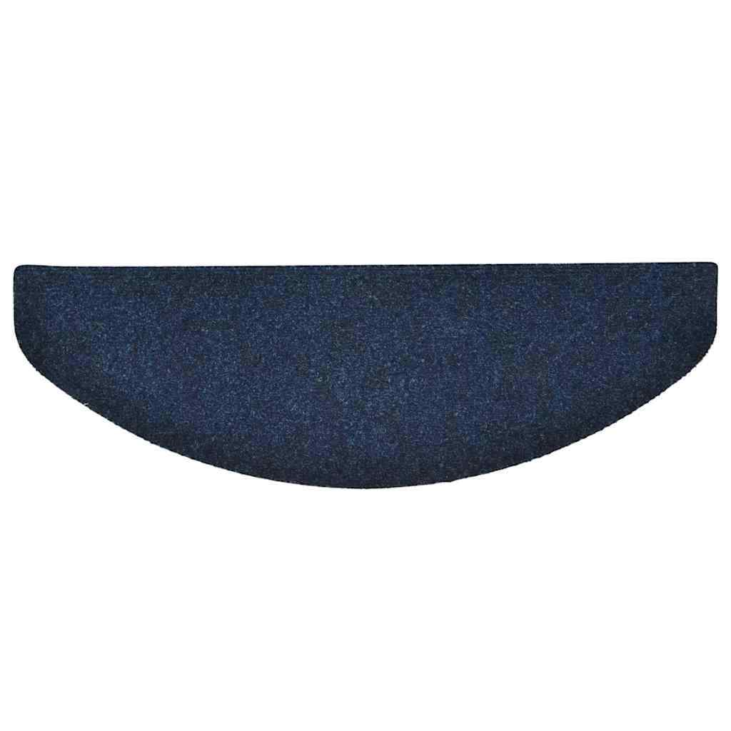 Stair Mats Self-adhesive 15 pcs 65x21x4 cm Navy Half Round Large