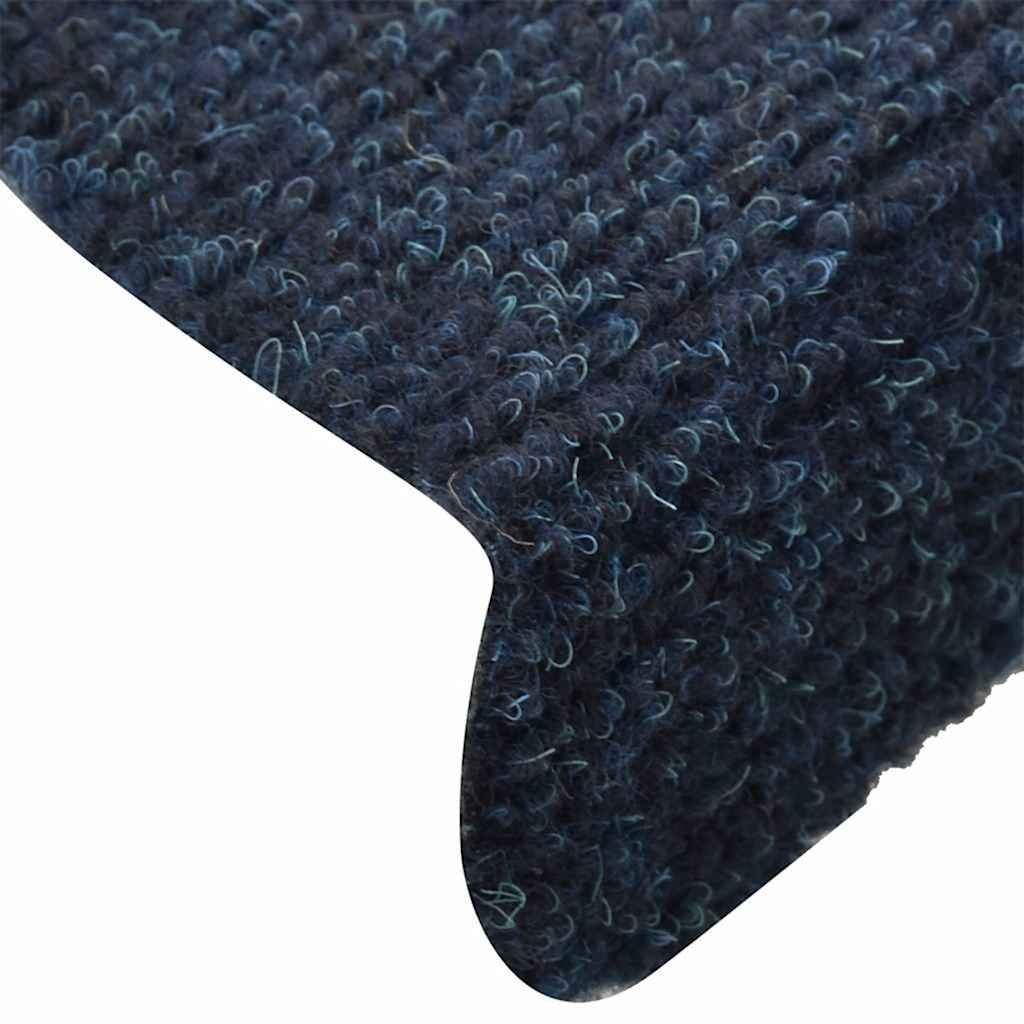 Stair Mats Self-adhesive 15 pcs 65x21x4cm Navy Half Round Large