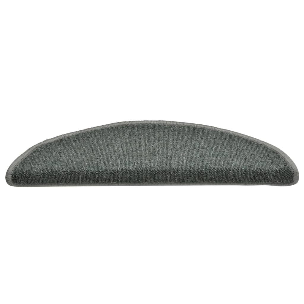 Stair Mats 15 pcs 56x17x3 cm Dark Green Half Round