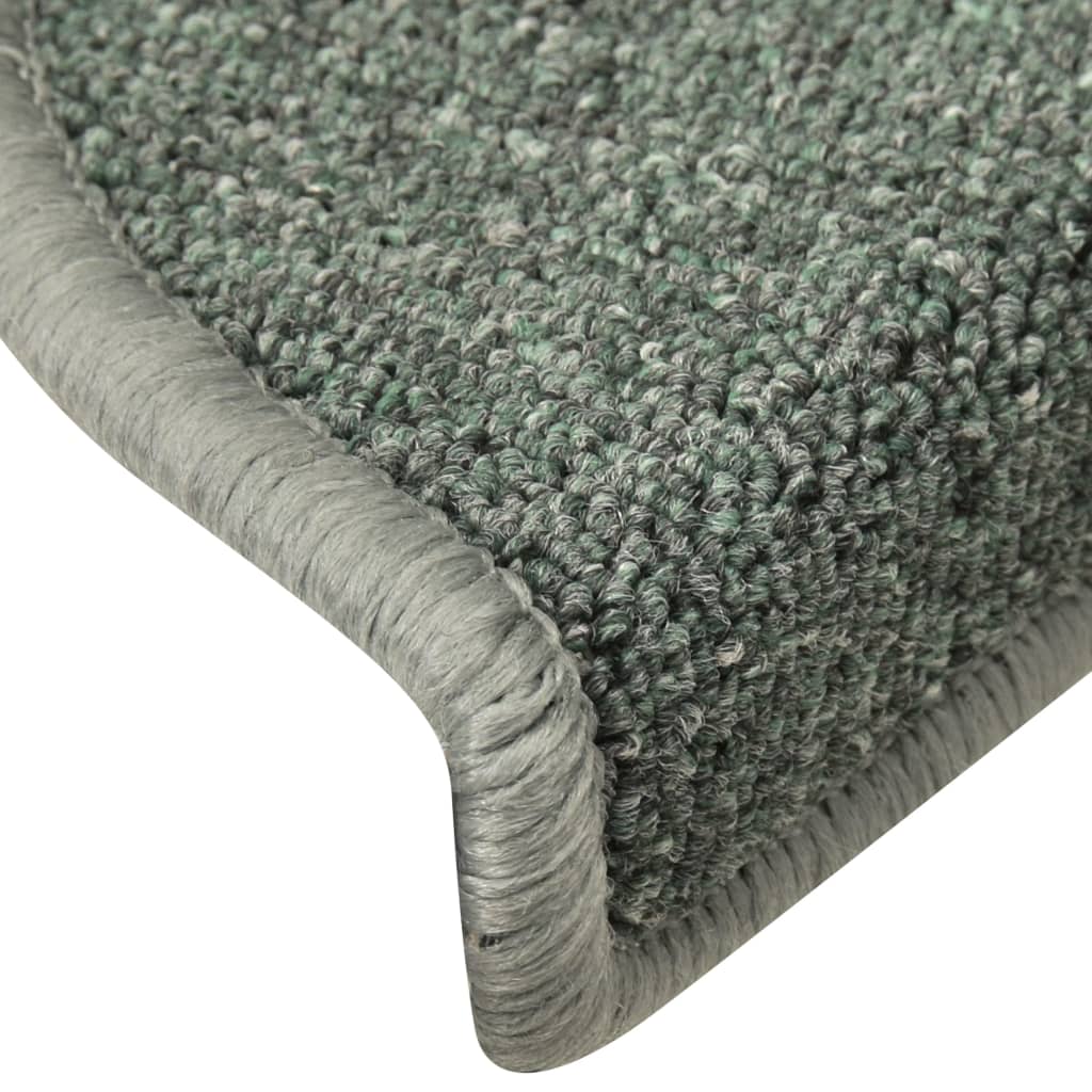 Stair Mats 15 pcs 56x17x3 cm Dark Green Half Round