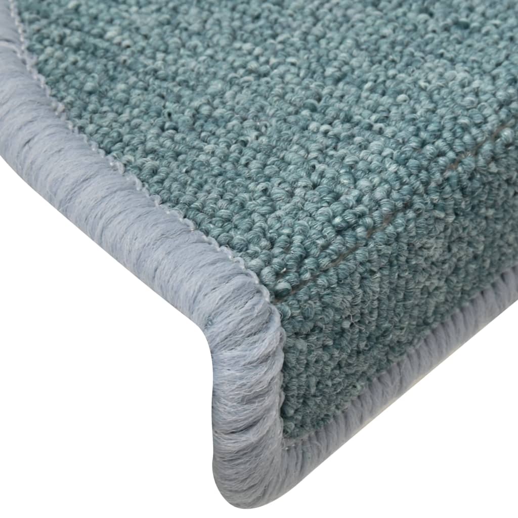 Stair Mats 15 pcs 56x17x3 cm Sea Blue Half Round