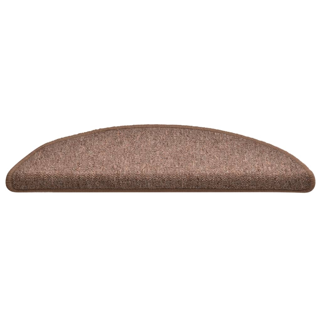 Stair Mats 15 pcs 56x17x3 cm Brown Half Round