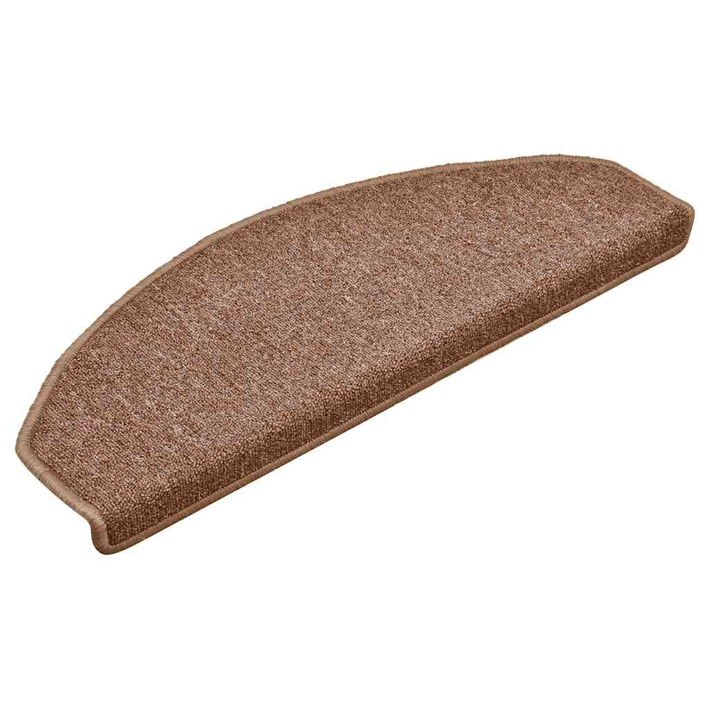 Stair Mats 15 pcs 65x24x4 cm Brown Half Round Large