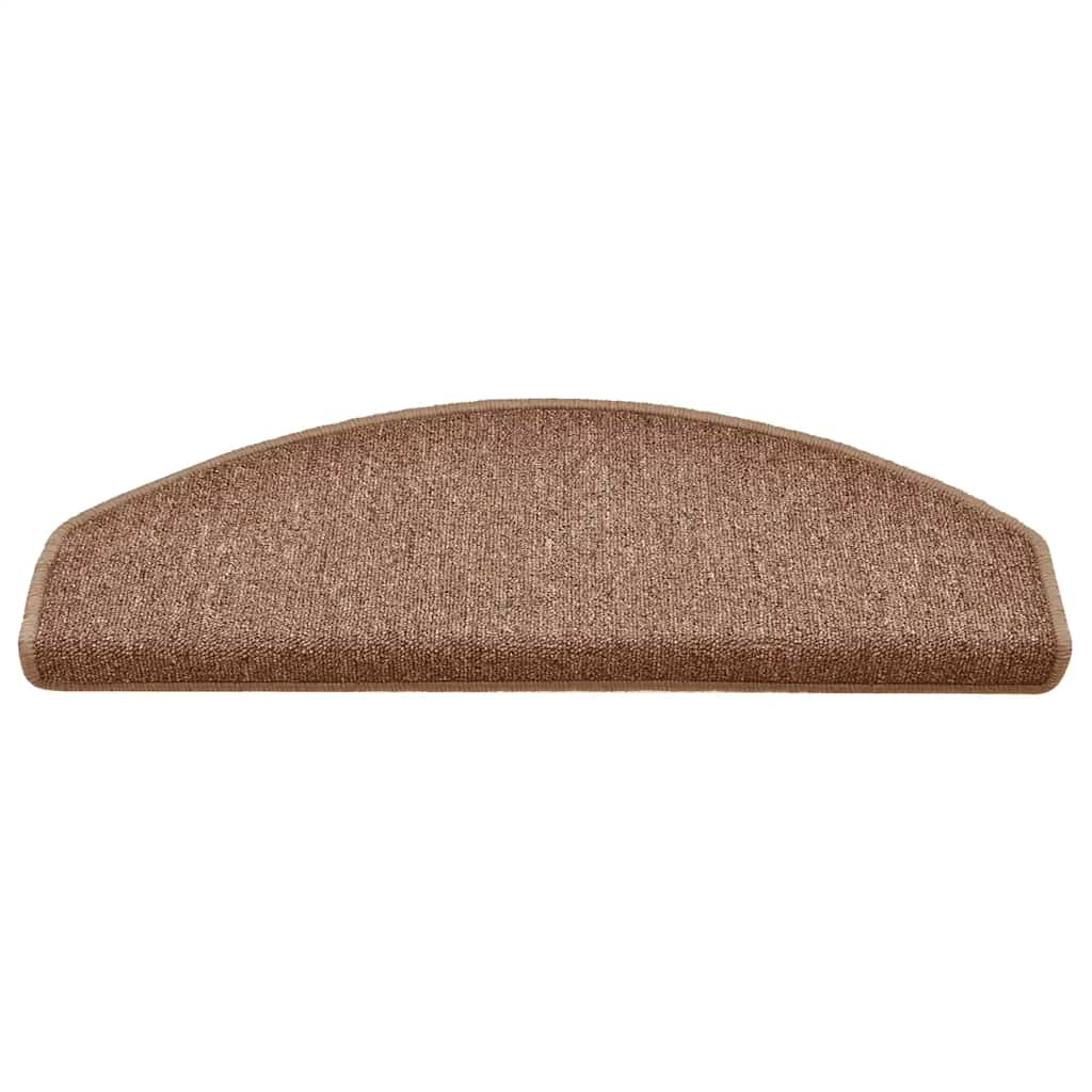 Stair Mats 15 pcs 65x24x4 cm Brown Half Round Large