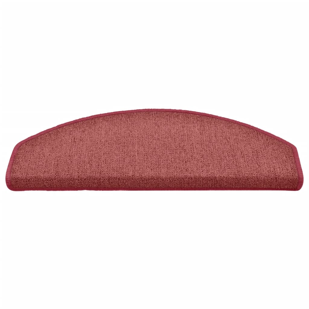 Stair mats 15 pcs 65 x 24 x 4 cm Non-Slip Bordeaux Red