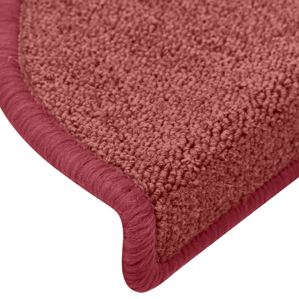 Stair mats 15 pcs 65 x 24 x 4 cm Non-Slip Bordeaux Red
