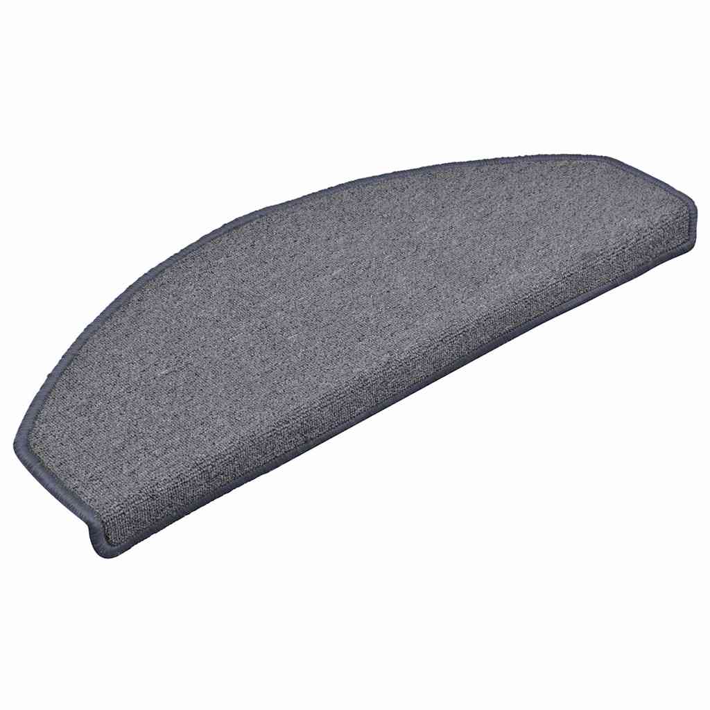 Stair Mats 15 pcs 65x24x4 cm Light Grey&Blue Half Round Large