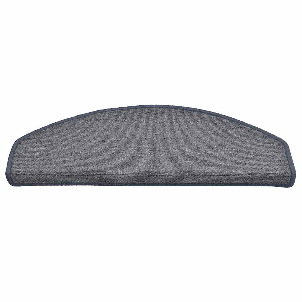Stair Mats 15 pcs 65x24x4 cm Light Grey&Blue Half Round Large
