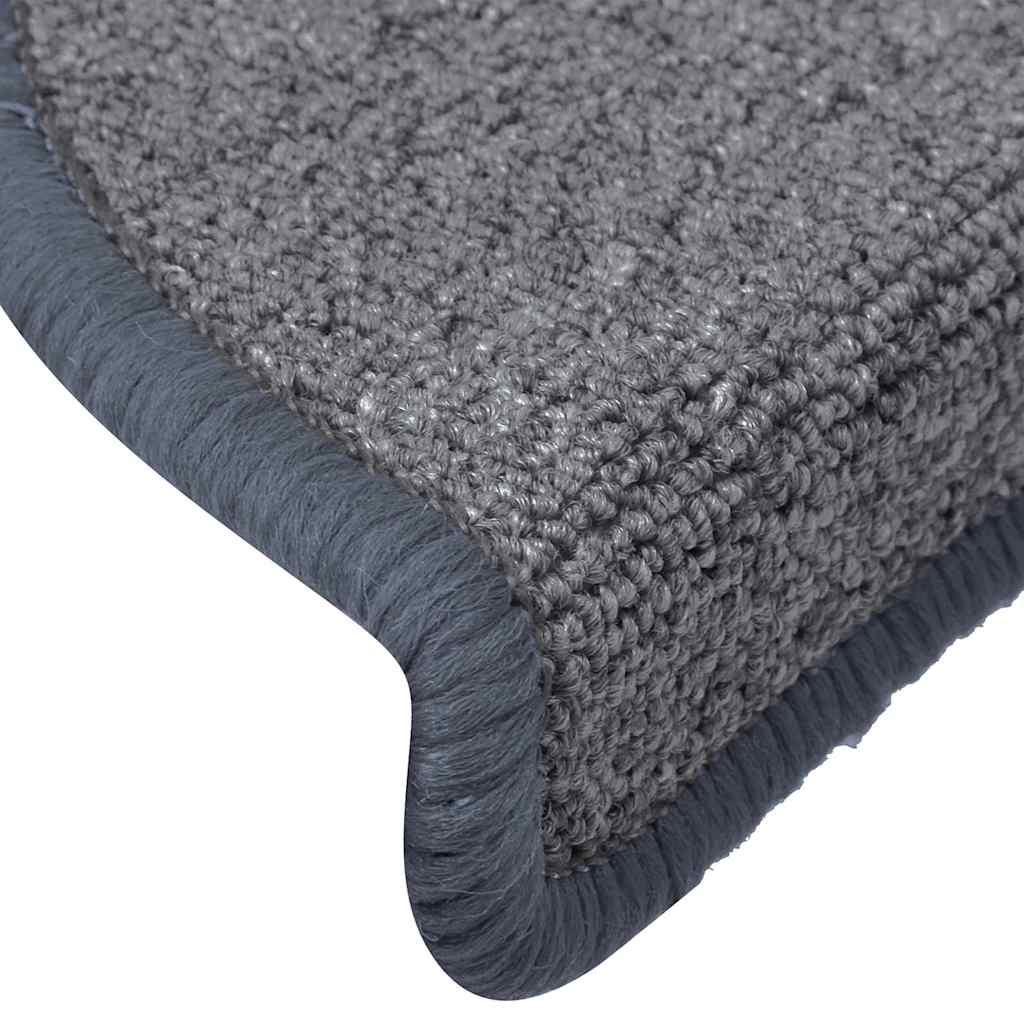 Stair Mats 15 pcs 65x24x4 cm Light Grey&Blue Half Round Large