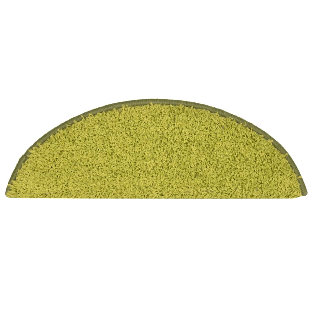 Stair Mats 15 pcs 56x17x3 cm Green Half Round