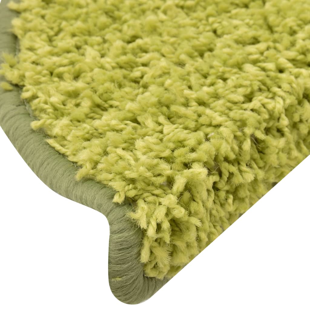 Stair Mats 15 pcs 56x17x3 cm Green Half Round