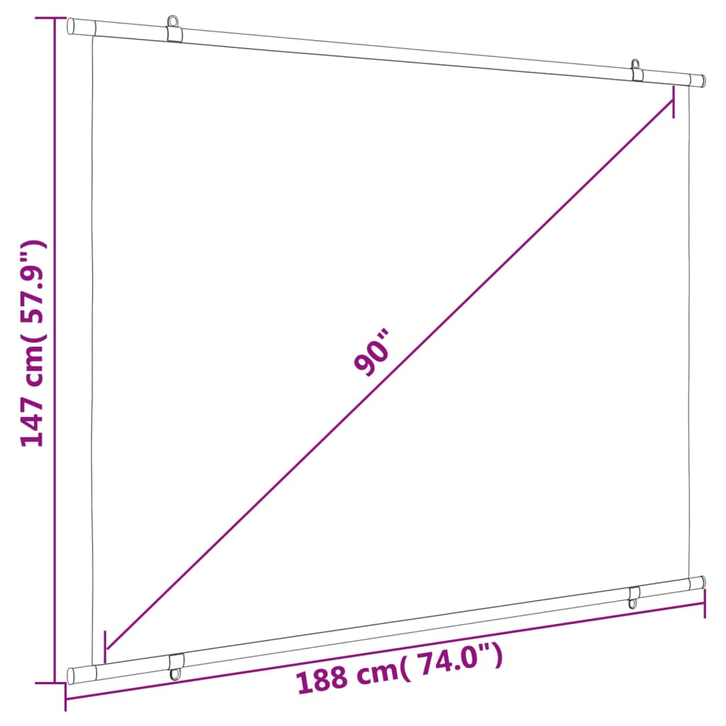 vidaXL Projection Screen 90" 4:3