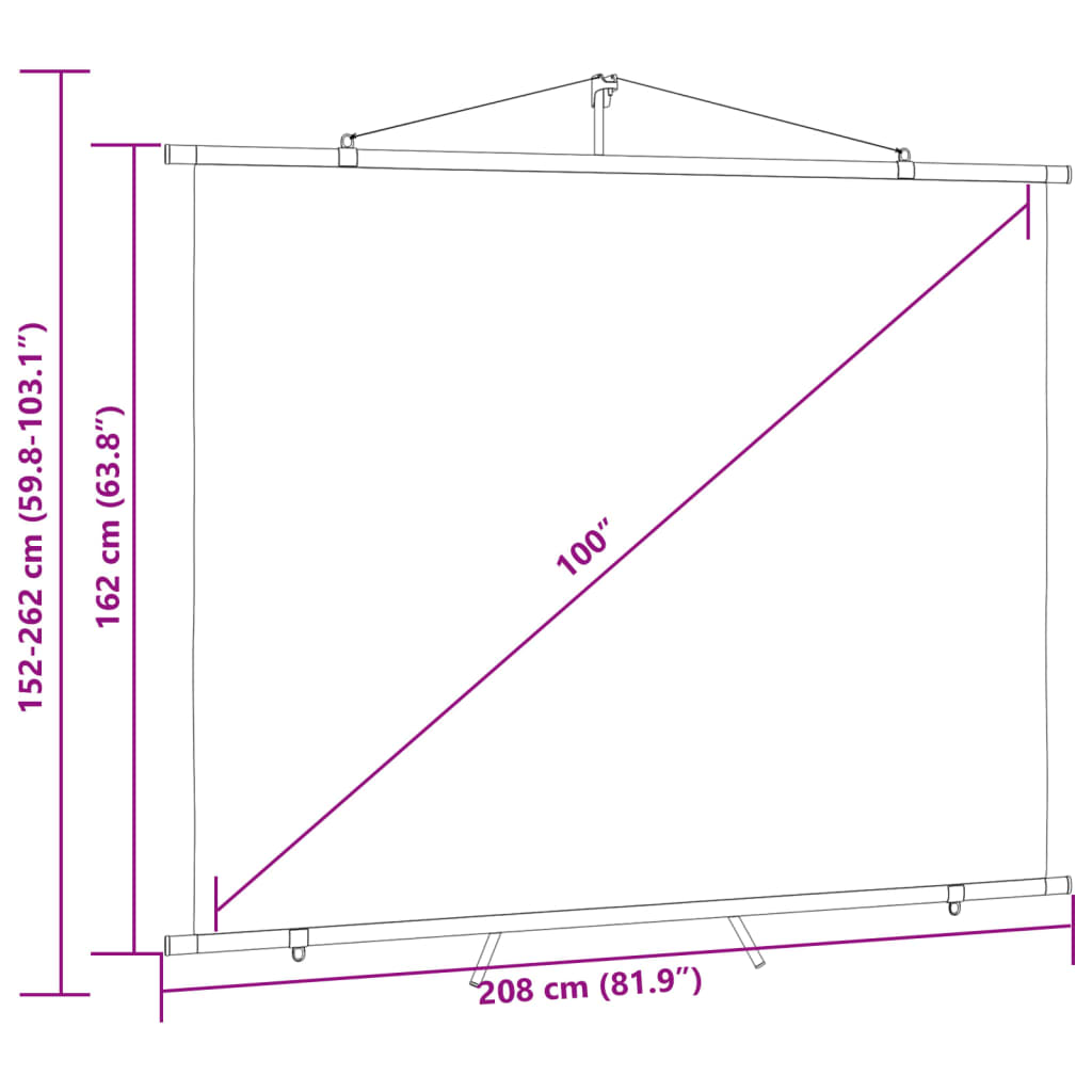 vidaXL Projection Screen with Tripod 100" 4:3