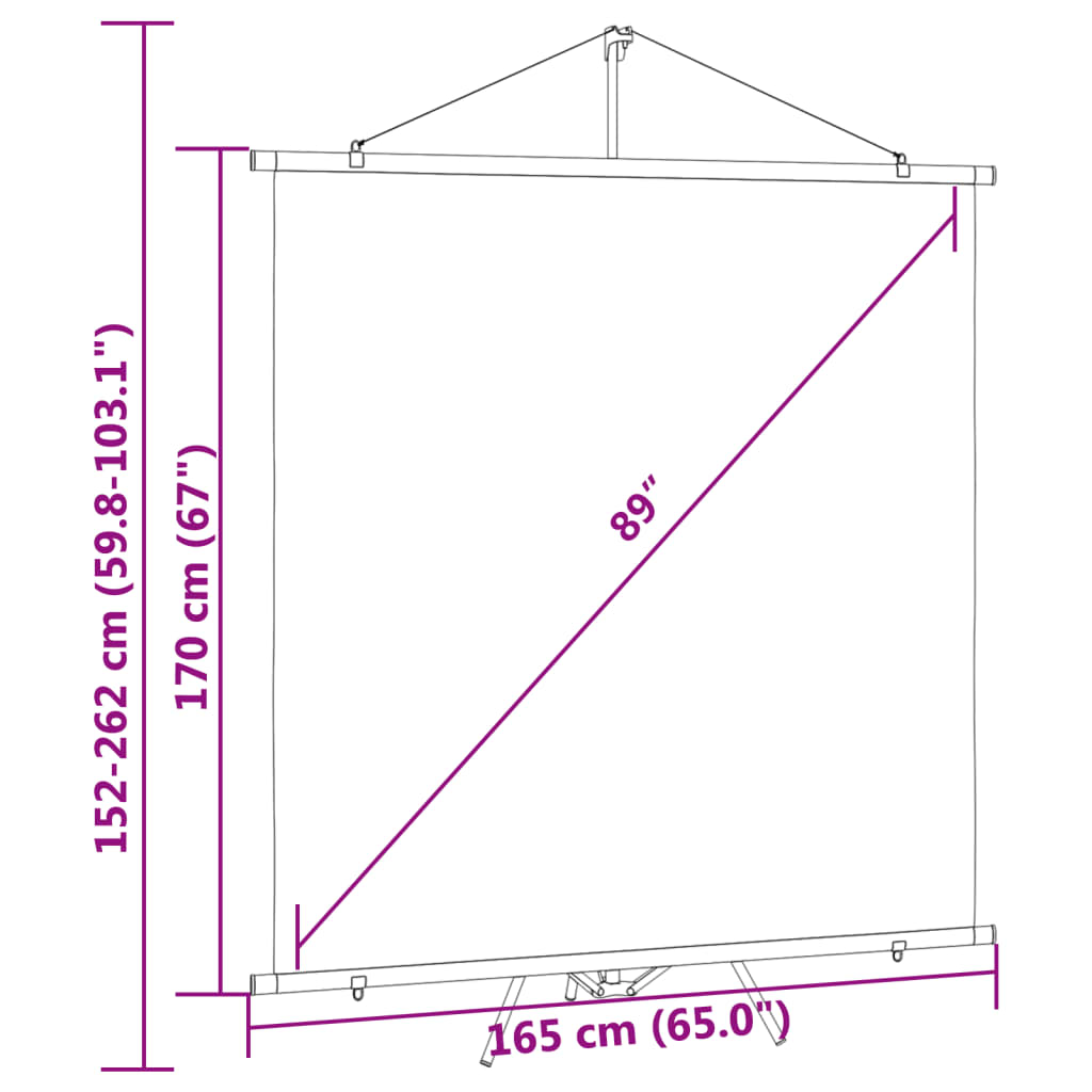 vidaXL Projection Screen with Tripod 89" 1:1