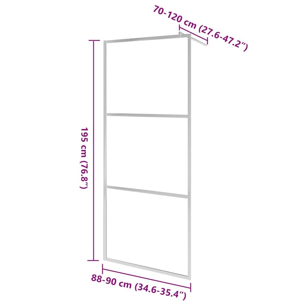 Walk-in Shower Wall with Clear ESG Glass 90x195 cm