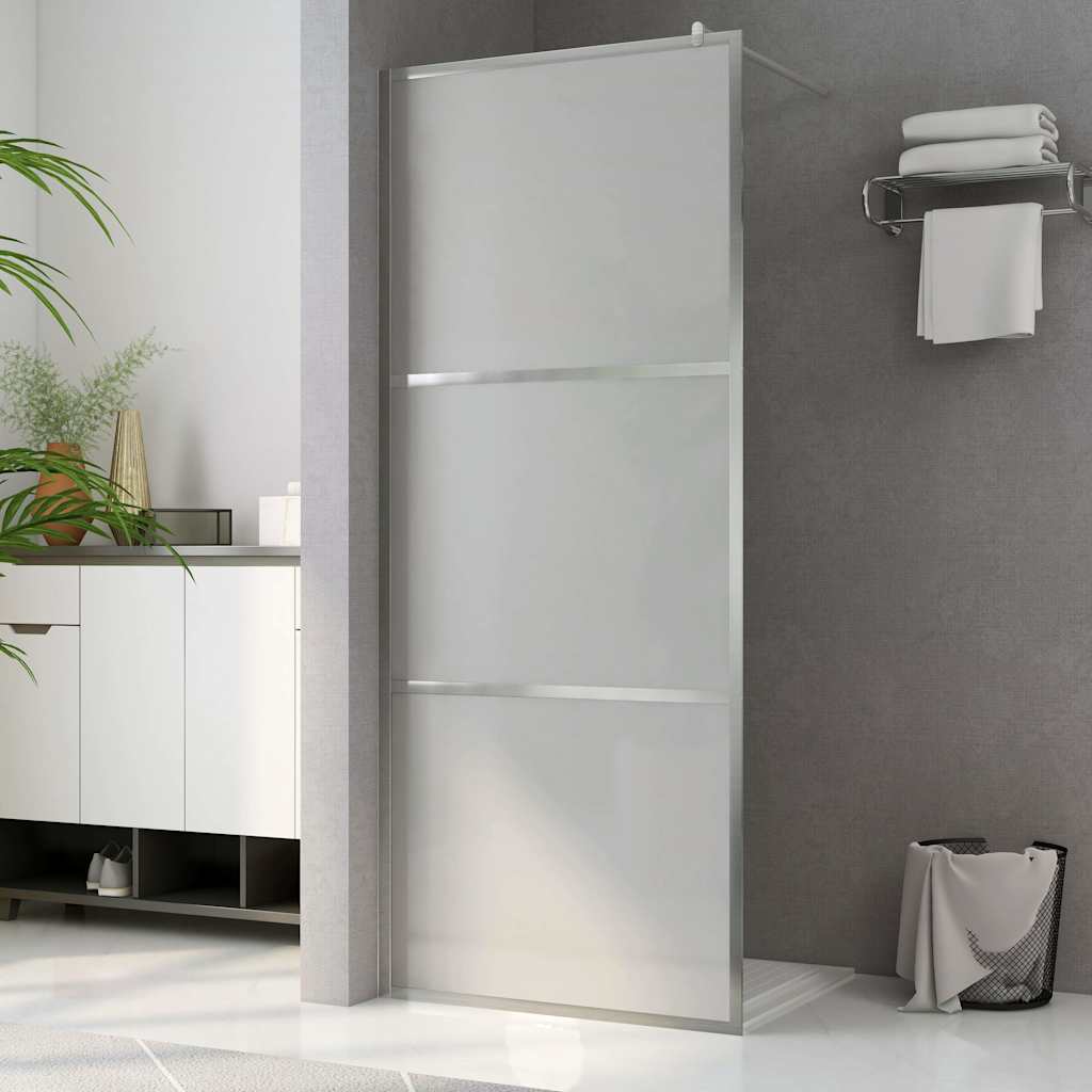Walk-in Shower Wall with Whole Frosted ESG Glass 100x195 cm