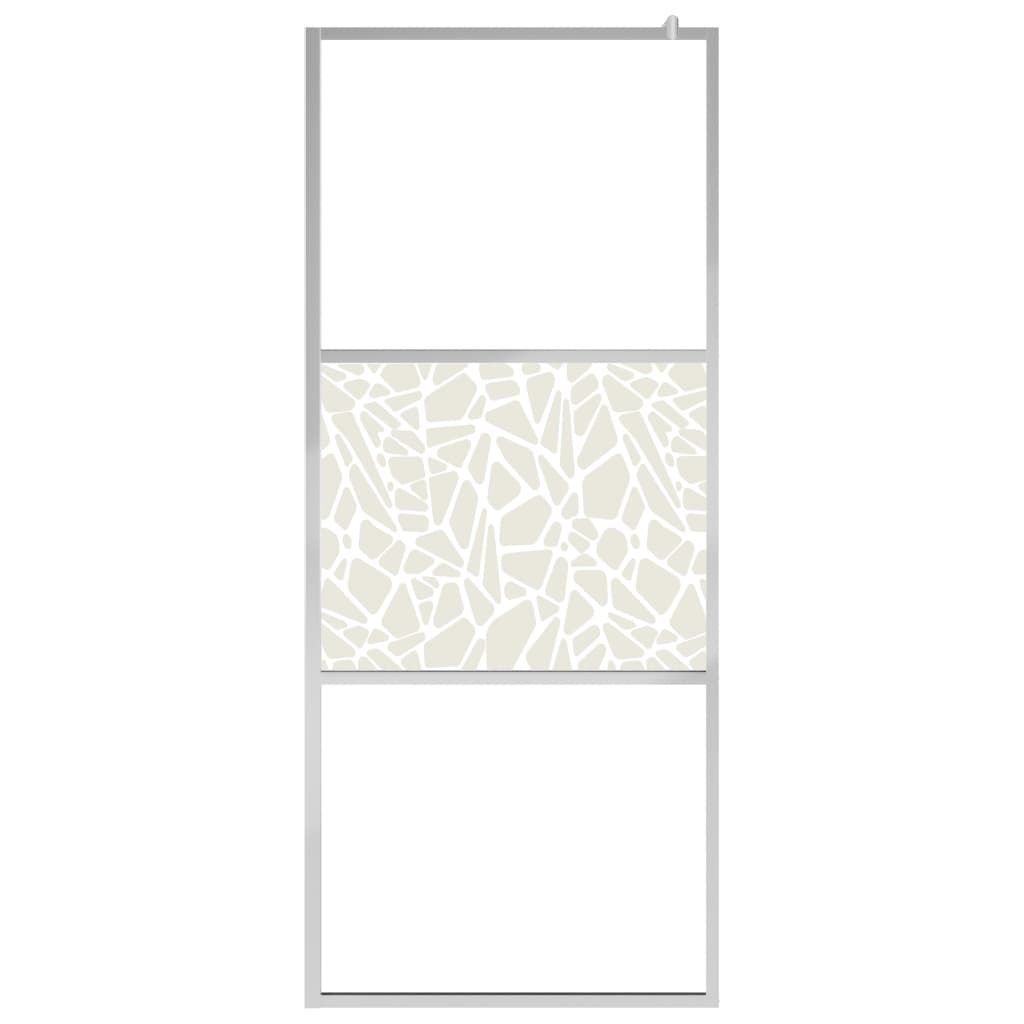 Walk-in Shower Wall ESG Glass with Stone Design 140x195 cm