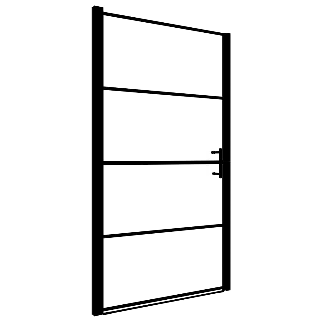 Shower Door Frost Tempered Glass 100x178 cm Black