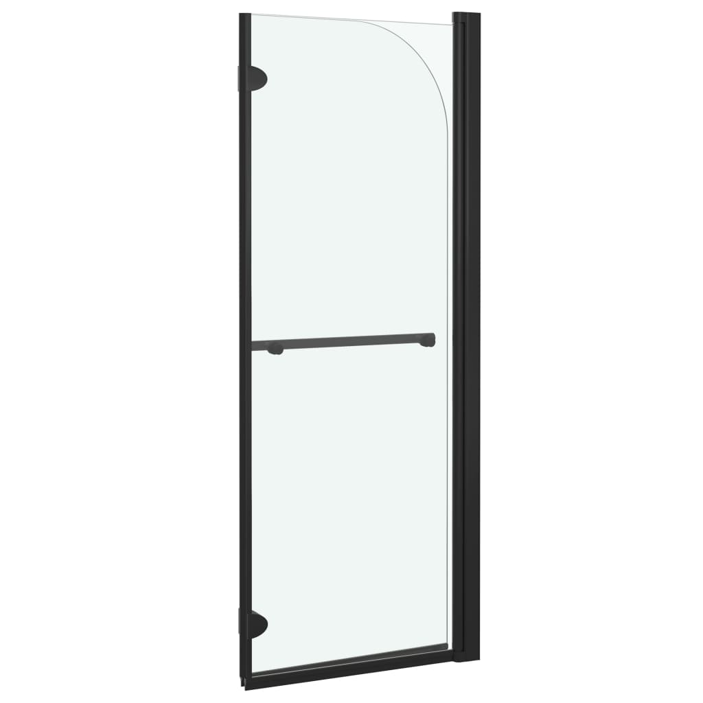 147193 vidaXL Folding Shower Enclosure 2 Panels ESG 95x140 cm Black