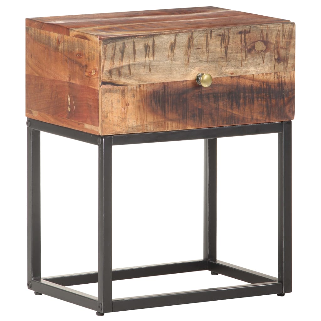 Bedside Table 40x30x50 cm Rough Acacia Wood
