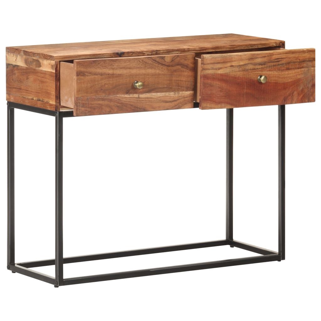 Console Table 90x35x75 cm Rough Acacia Wood